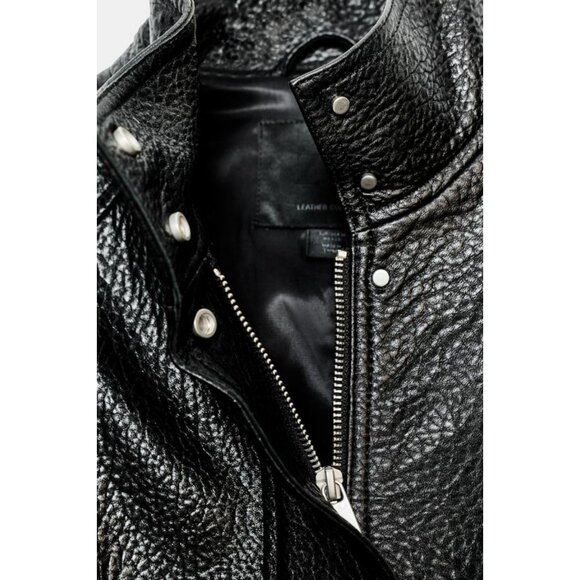 ZARA LEATHER BOMBER JACKET ZW COLLECTION LIMITED EDITION - Picture 4 of 4